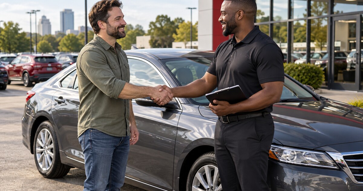 Customer and dealer agree on a used car sale